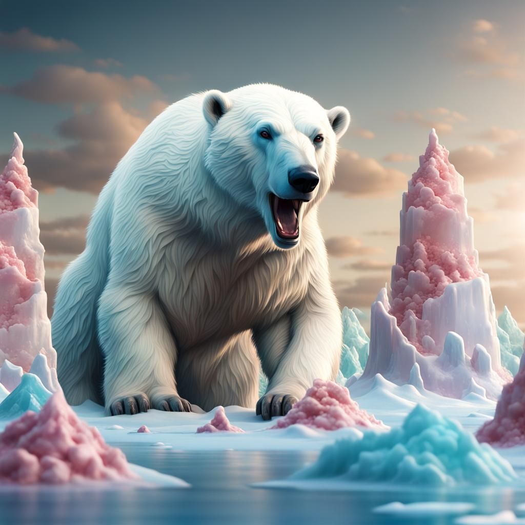 Ice Cream Polar Bear Fantasy Concept Art