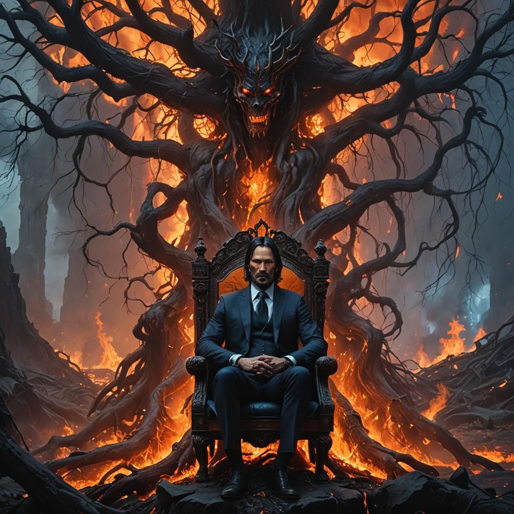 John Wick in Hell: A Dark Fantasy Throne