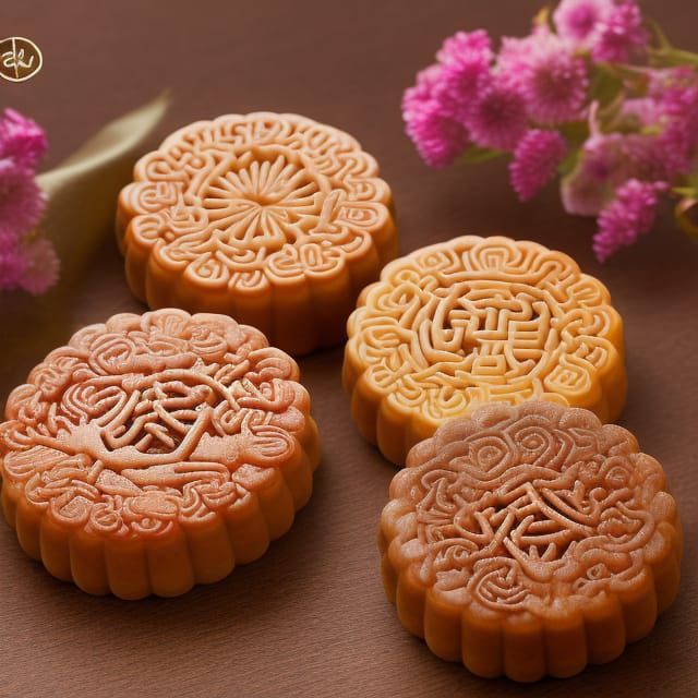 Delicious Mooncakes in Professional Photography Style