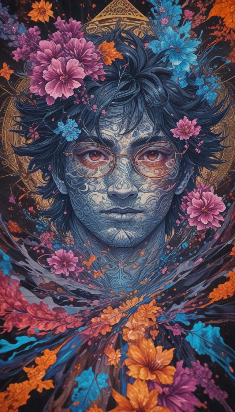 Surreal Ninja Warrior in Golden Glow