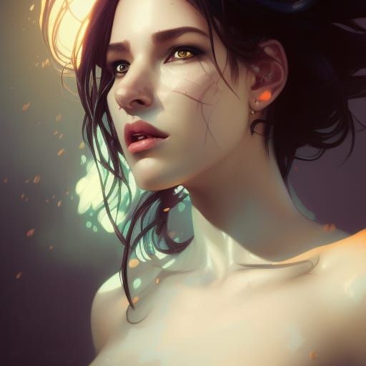 Hyperdetailed Portrait of a Woman in Volumetric Lighting