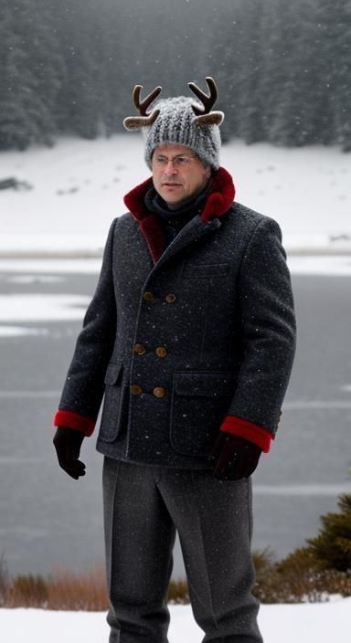 Tom Crean in Blizzard with Woollen Balaclava