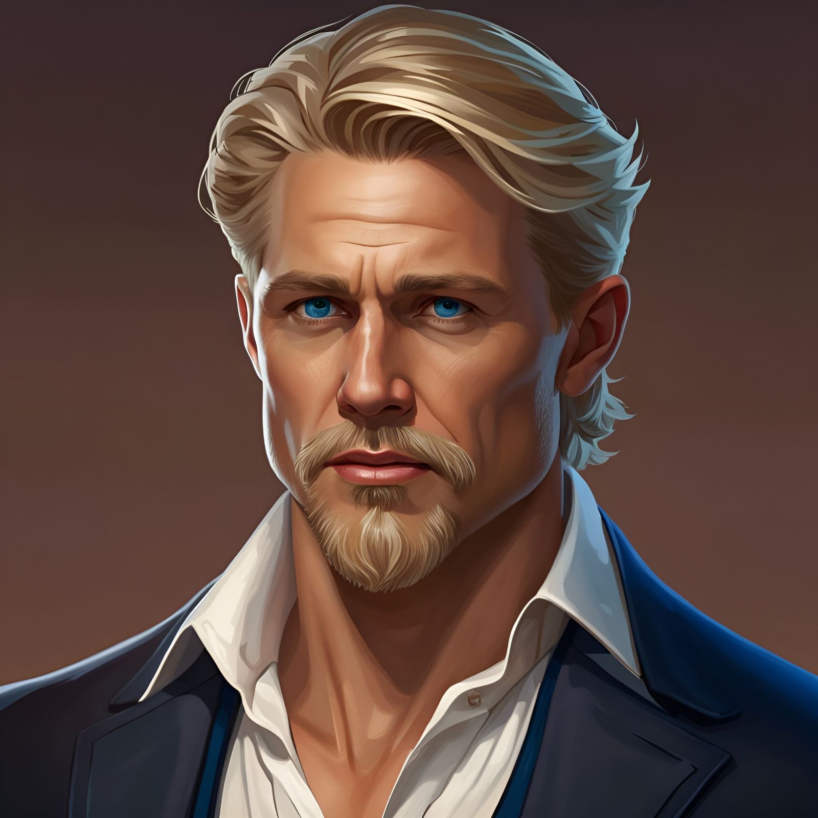 Handsome Blond Man Portrait in Opulent Setting