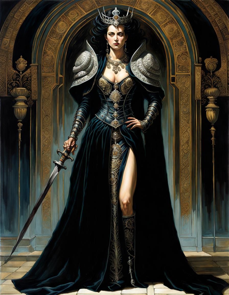 Queen of the Dead Portrait in Dark Fantasy Style