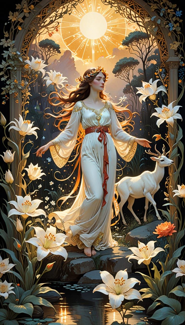 Ethereal Entity of Light and Symbolism in Abstract Dreamlike...