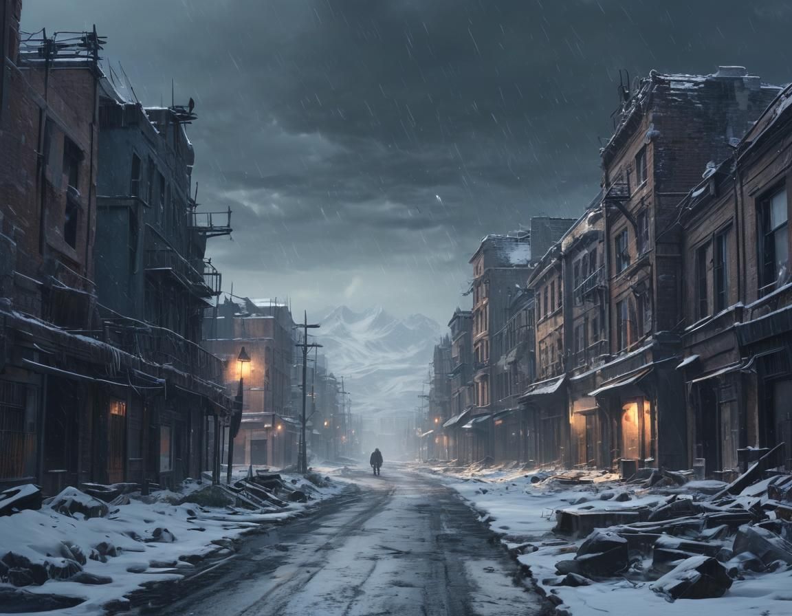 Abandoned Metropolis Snowed Under