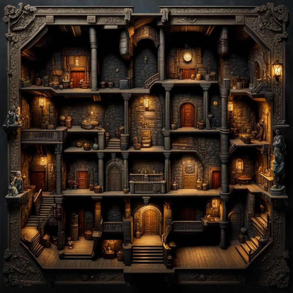 A Fantasy Dungeon Cross Section