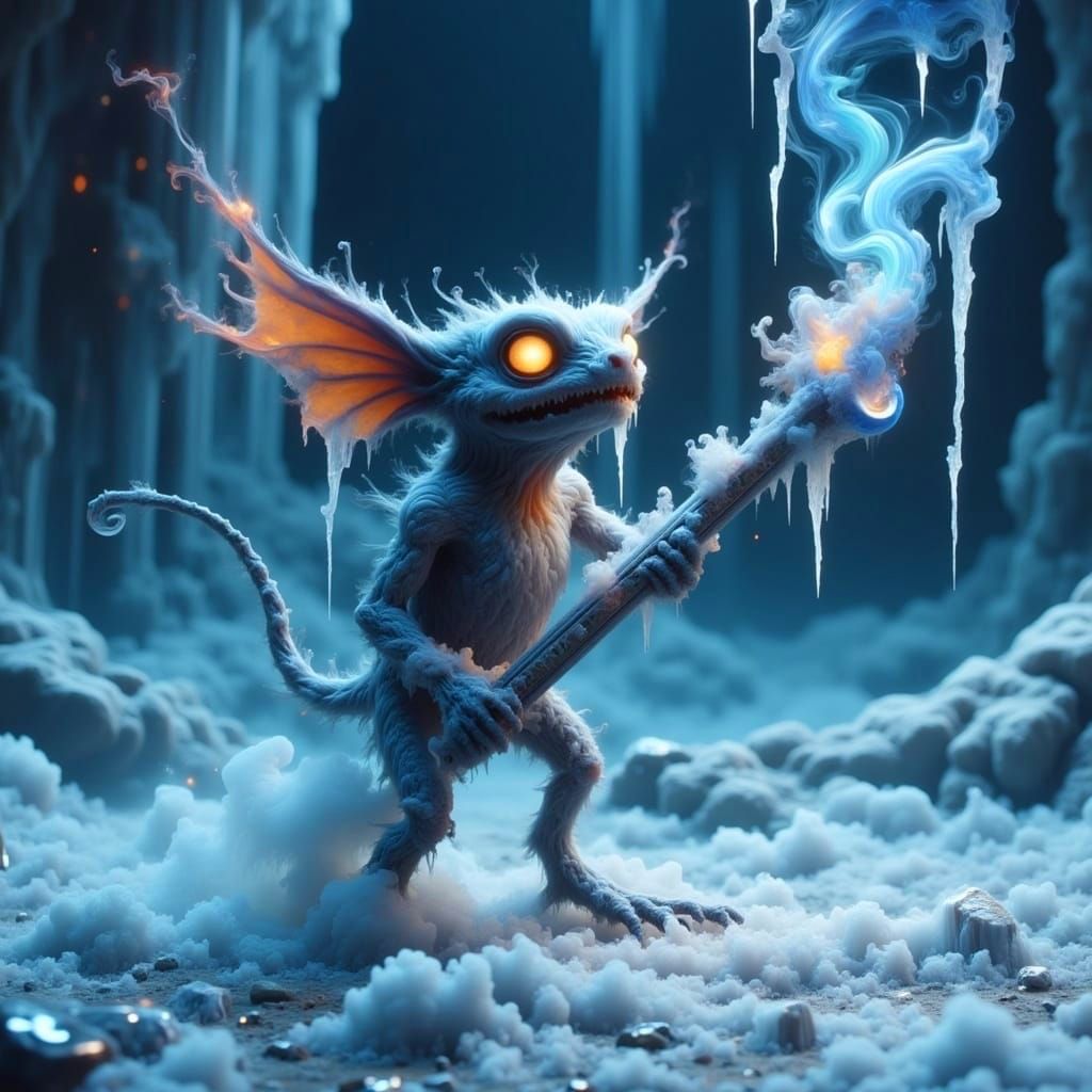 Mysterious Gremlin Trapped in Icy Cavern