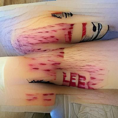 AI Generated Image of Self-Harm on Legs