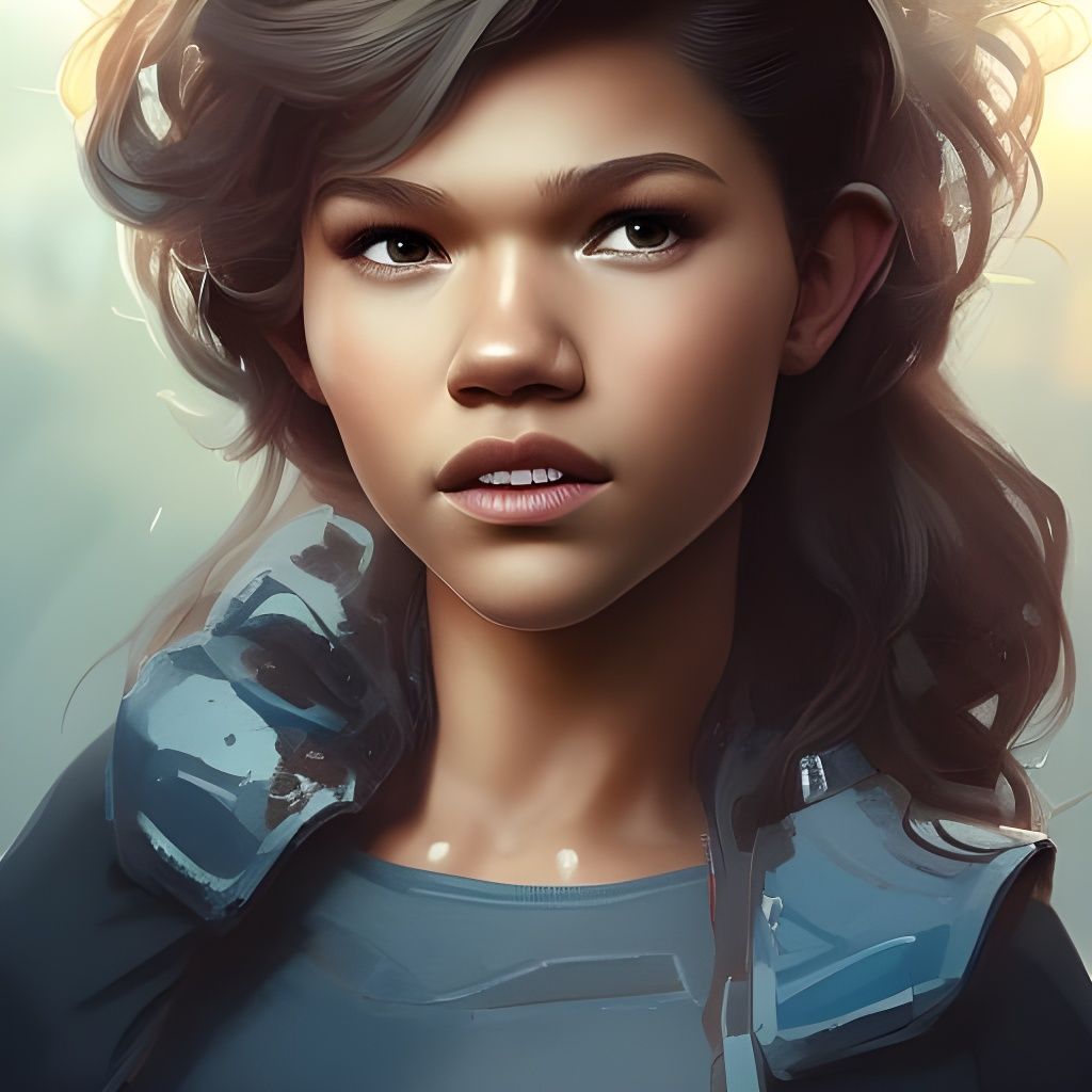Hyperrealistic Portrait of Tom Holland and Zendaya's Daughte...