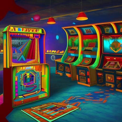 Tetris Arcade Machines in 1980s Gaming Center