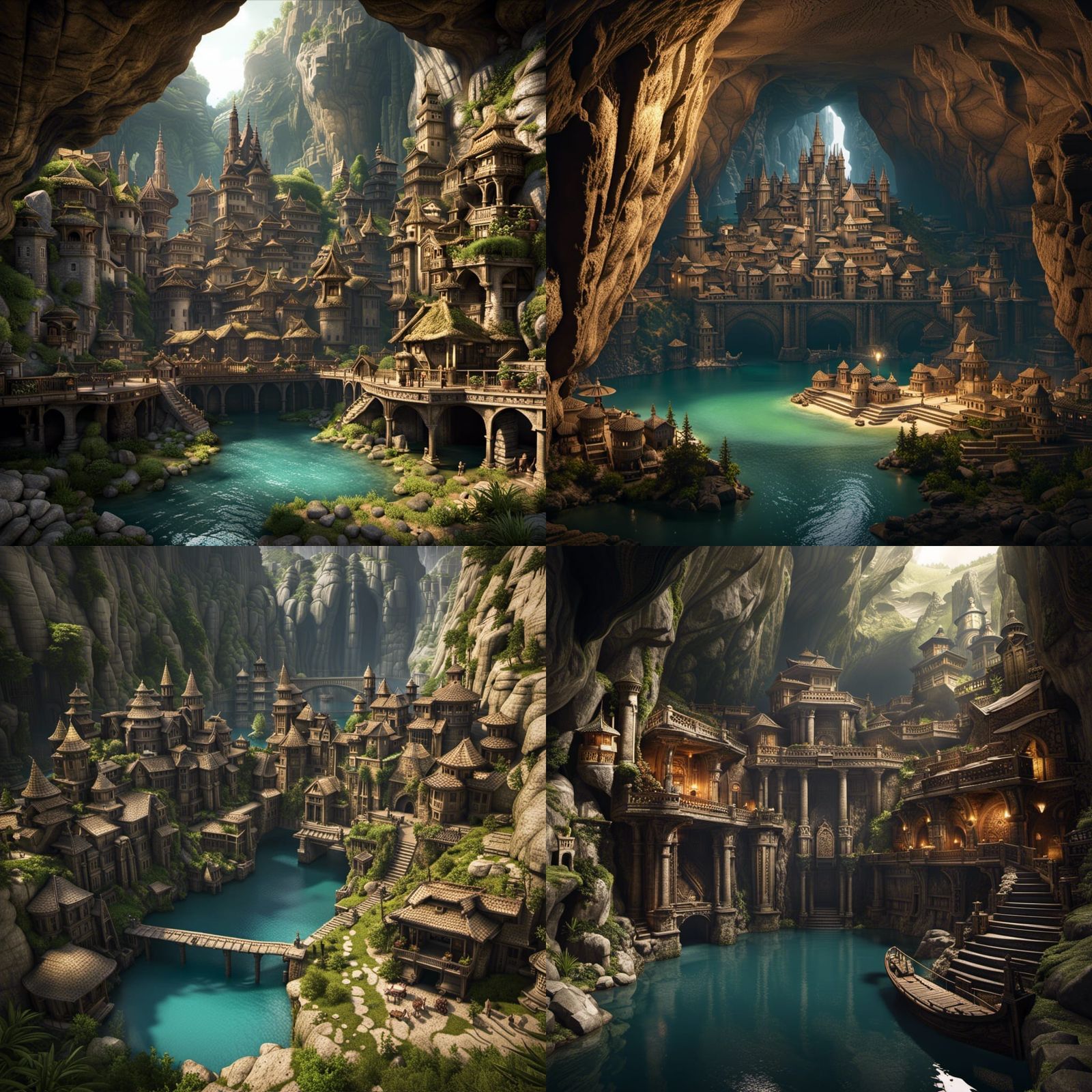 Epic Underground Dwarven City in Cave