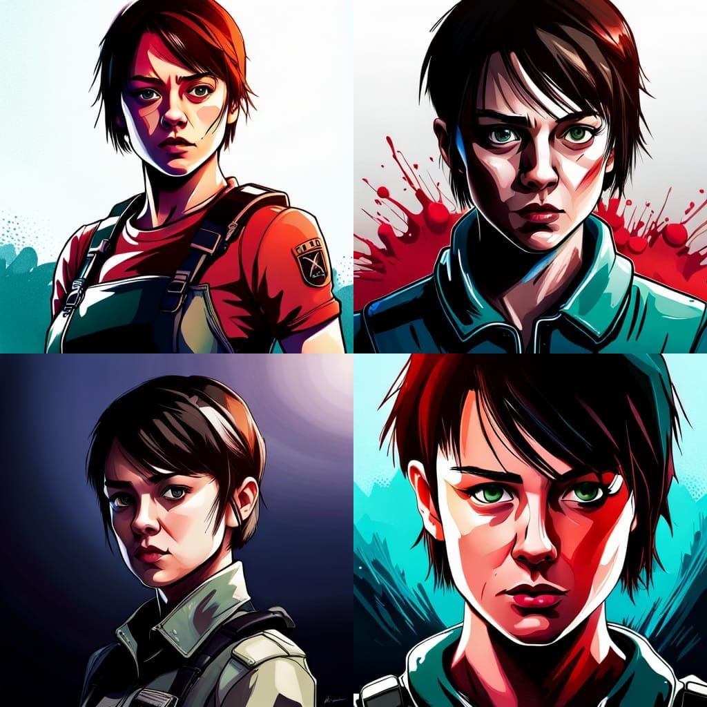 Maisie Williams as Rebecca Chambers in Hyperrealistic Style