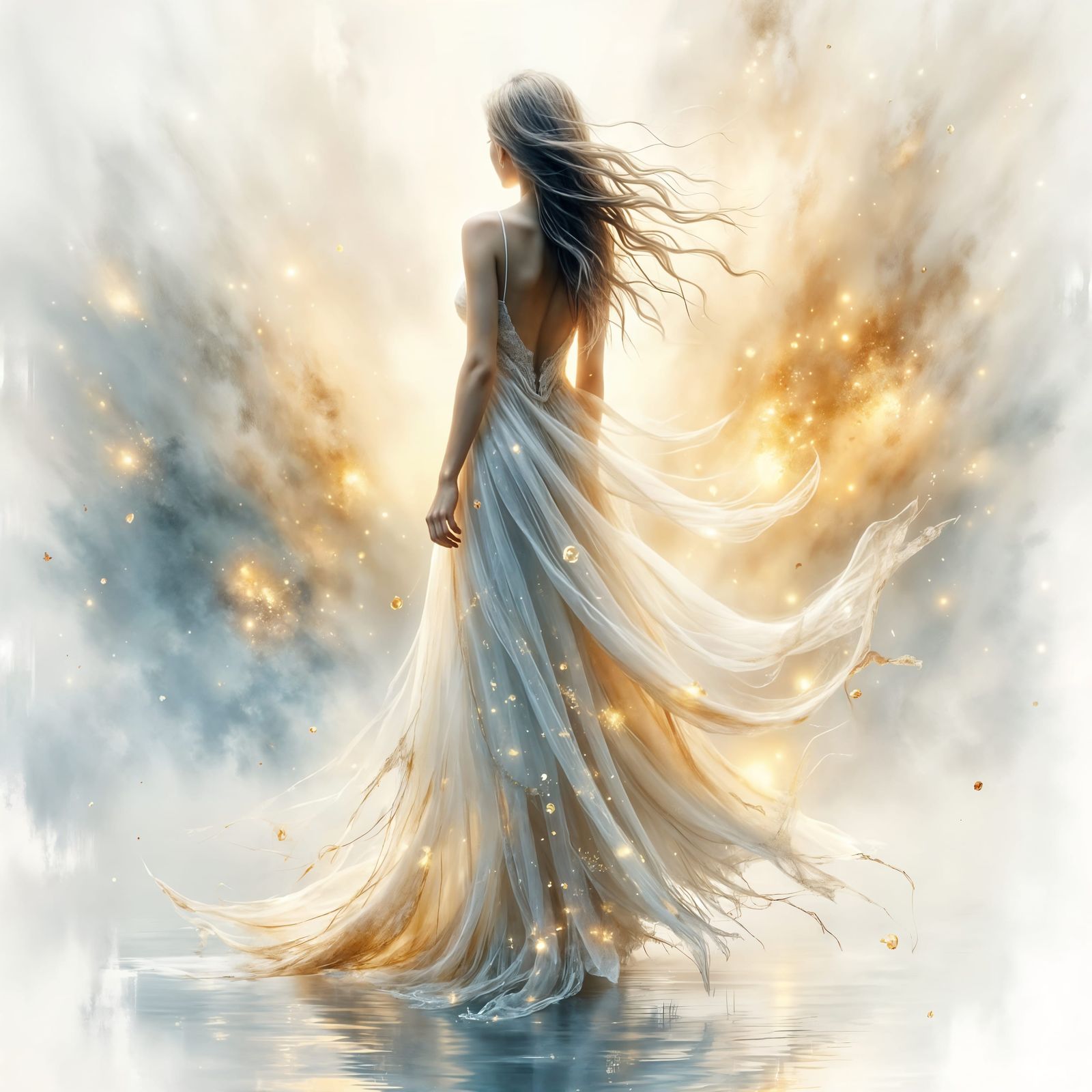 AI Art: A Woman Revealed in Dramatic Light