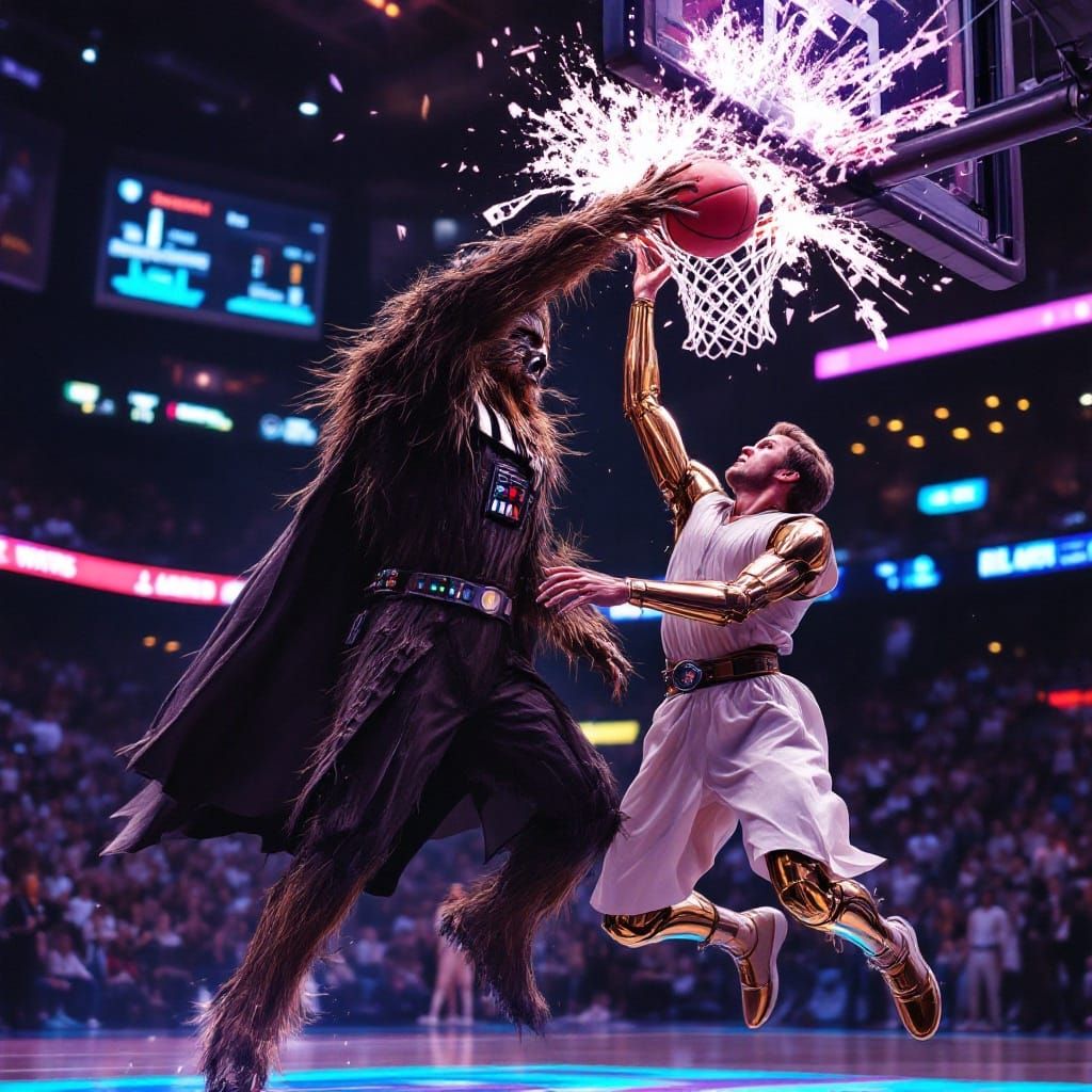 Darth Vader, Chewbacca, C-3PO, and Luke Skywalker Engage in...