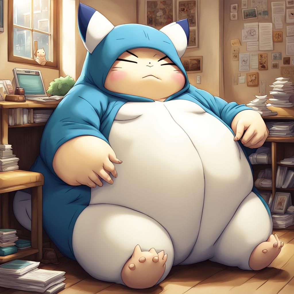 Chubby Woman in Snorlax Onesie at Convention