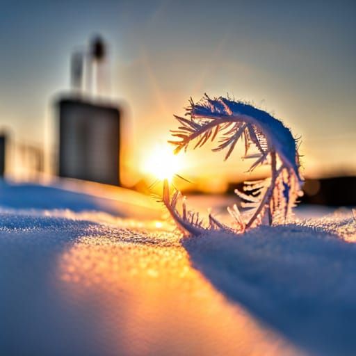 Sunlight Through Frosty Windshield in Sharp Focus