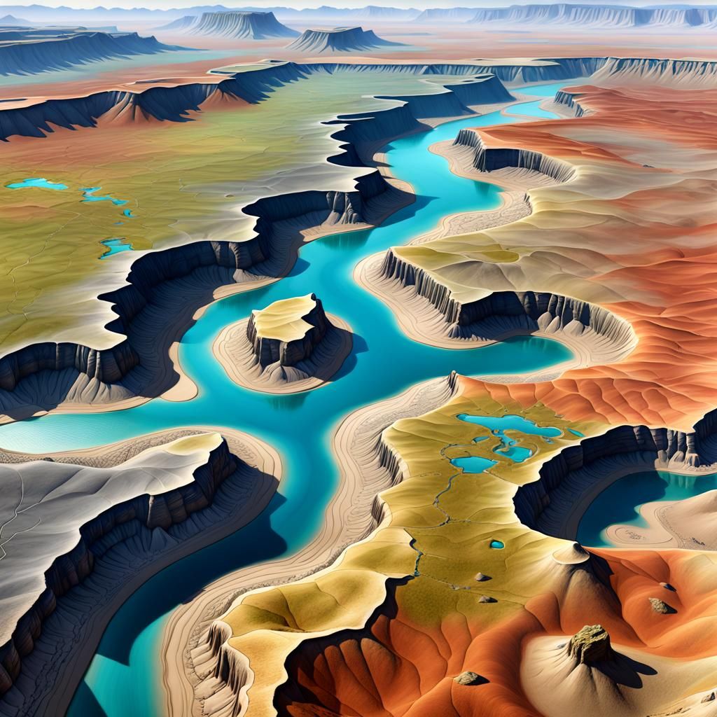 Fantasy Map of Arid Plateau on Parchment