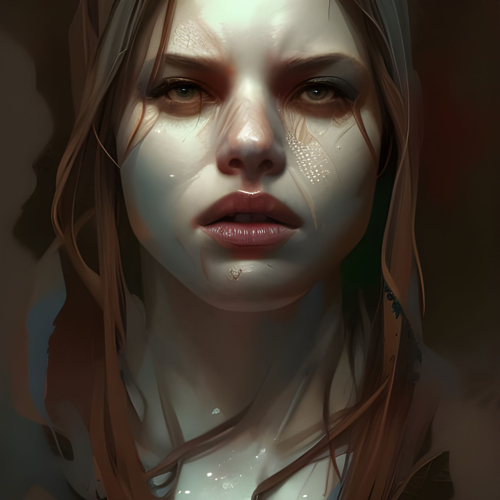 Subconscious Prisoner Portrait in Art Nouveau Style