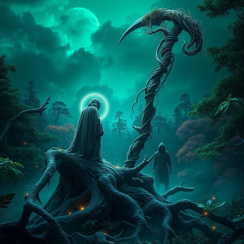 Mystical Nature Guardian in Ancient Forest