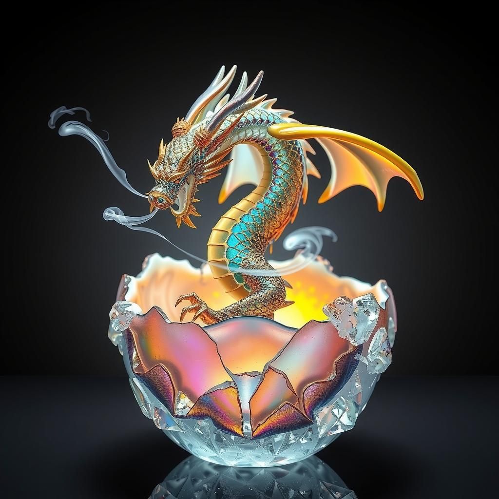 Glass Dragon Emerges: Anime-Inspired Hatching