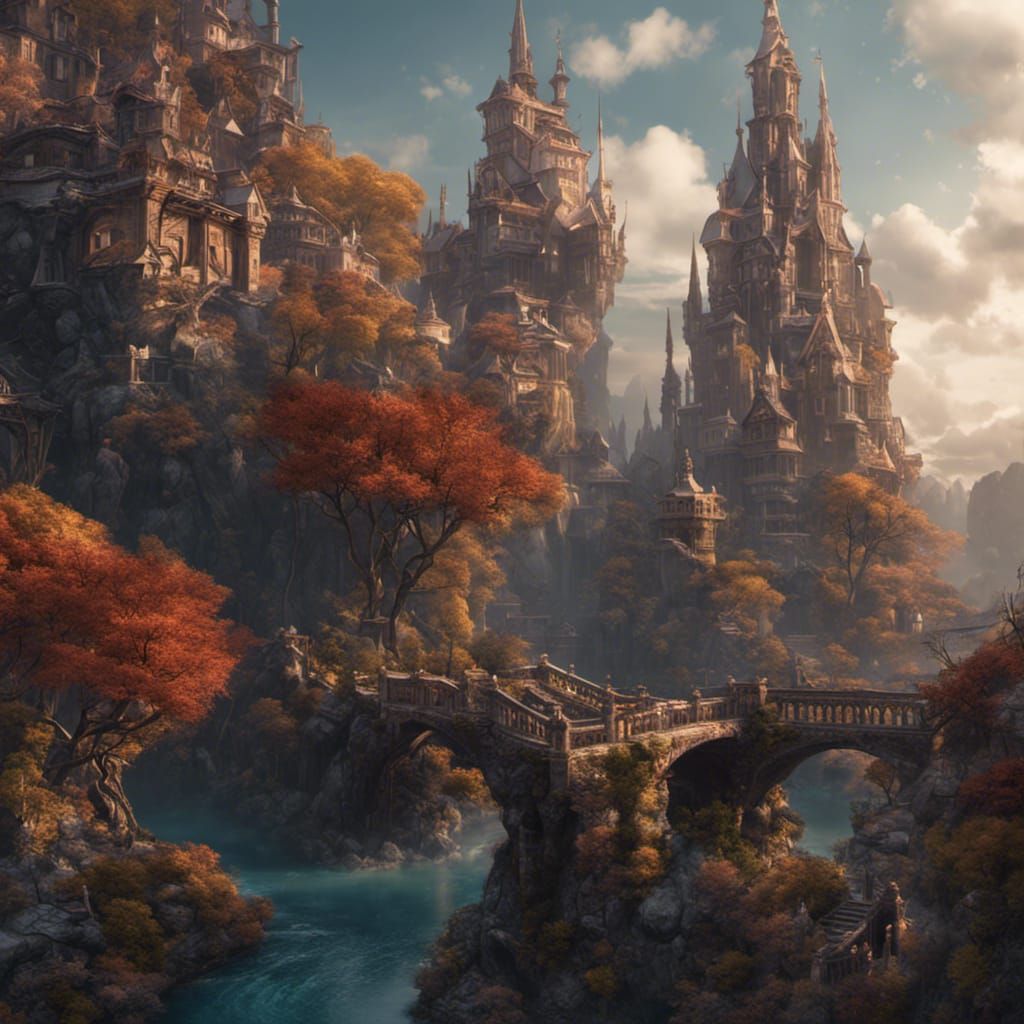 Detailed Fantasy Matte Painting in 8K Resolution