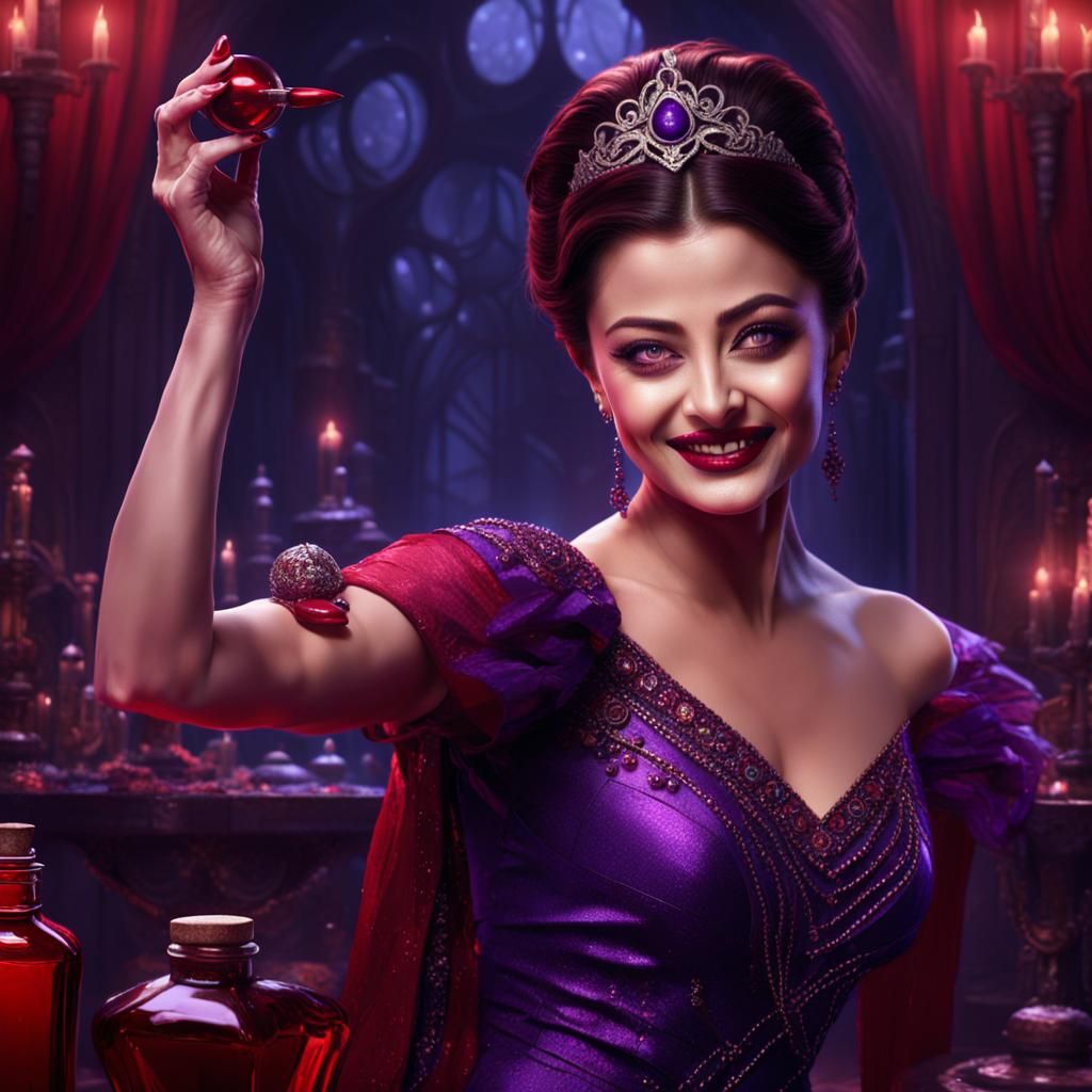 Mysterious Woman in Red Dress, Dark Fantasy Art