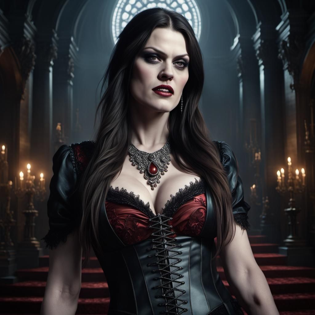Vampire Floor Jansen: Hyper-realistic Digital Painting