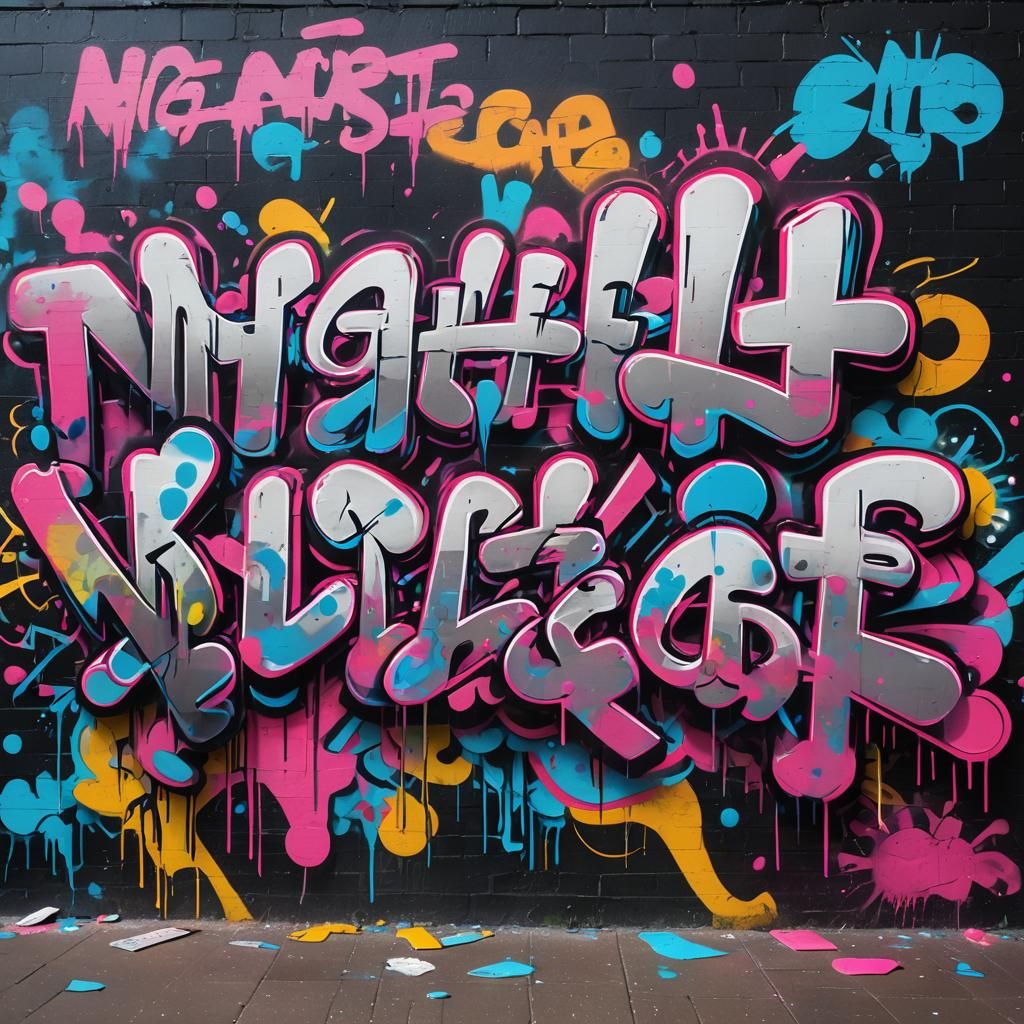Vibrant Graffiti Art of NIGHTCAFE in Neon Colors