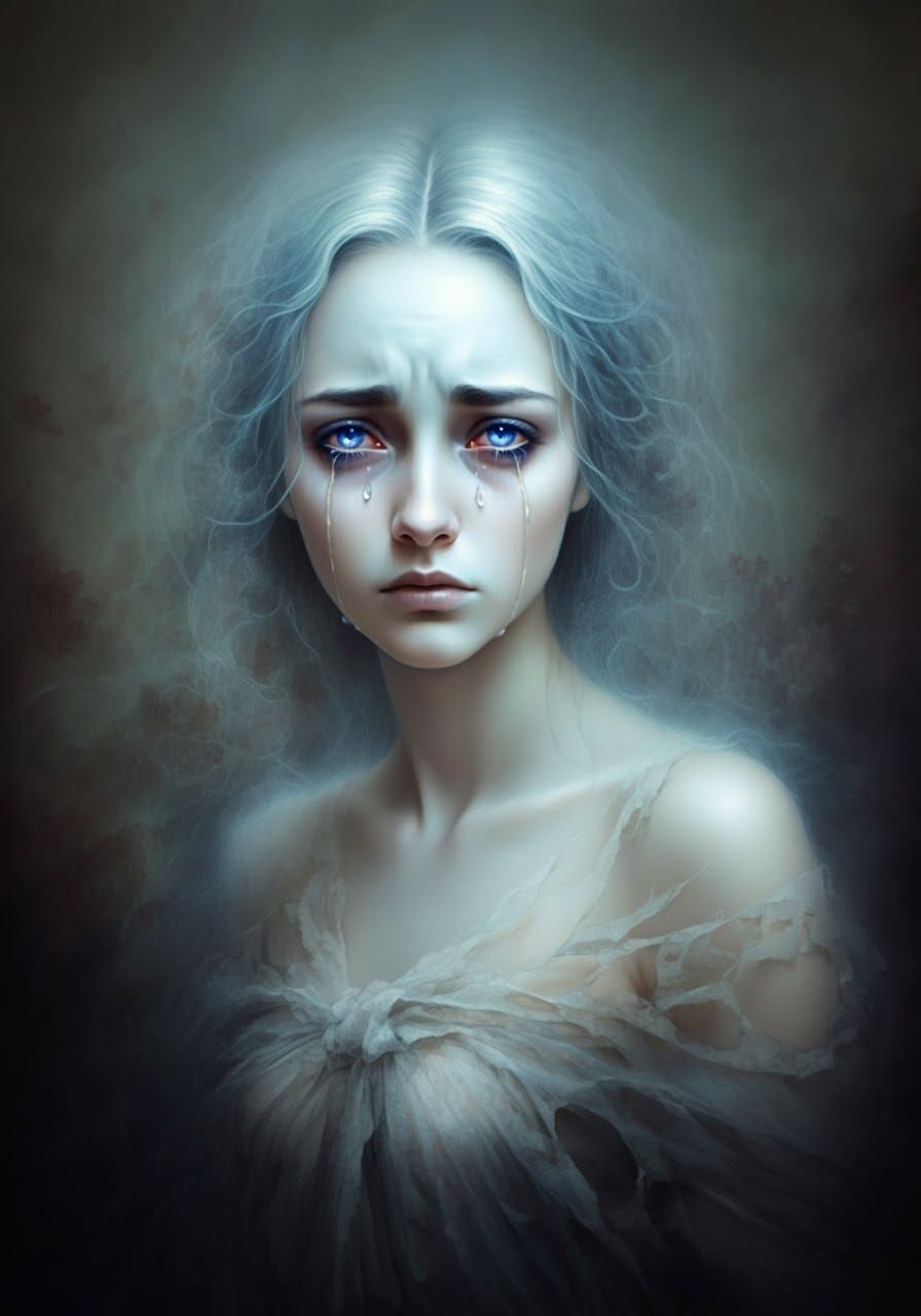 Ethereal Portrait of a Melancholic Wraith