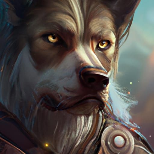 Fantasy Dog-Folk Character Portrait in 4K HD