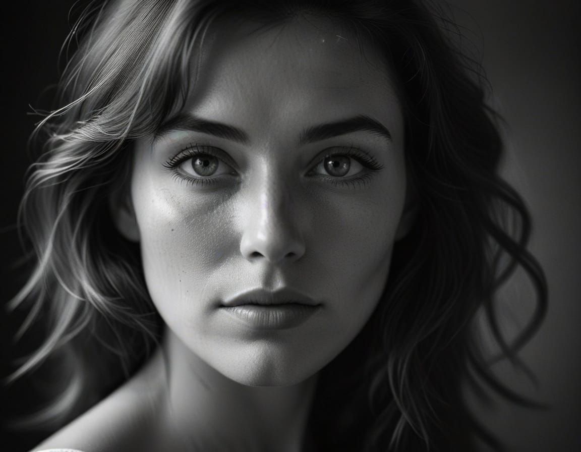 Moody Black and White Portrait with Film Noir Inspiration