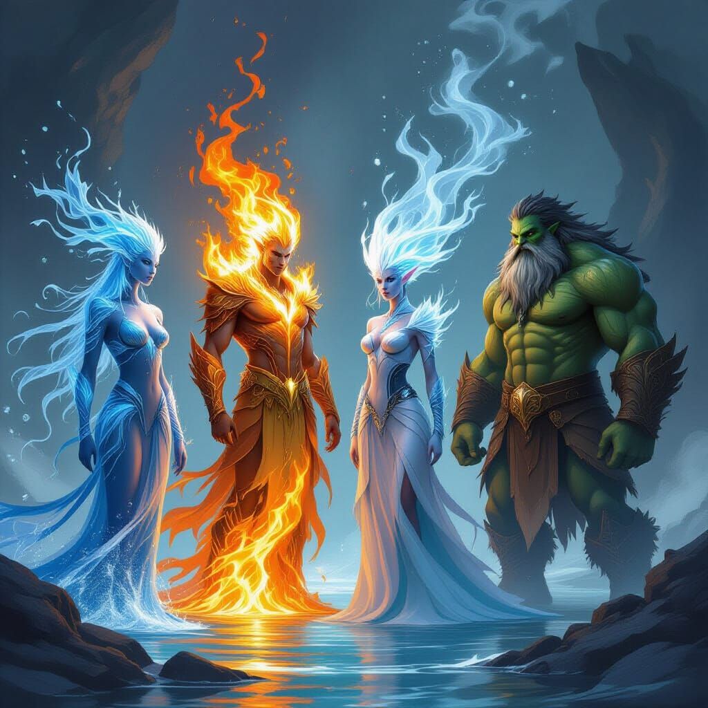 Four Elemental Guardians of Balance
