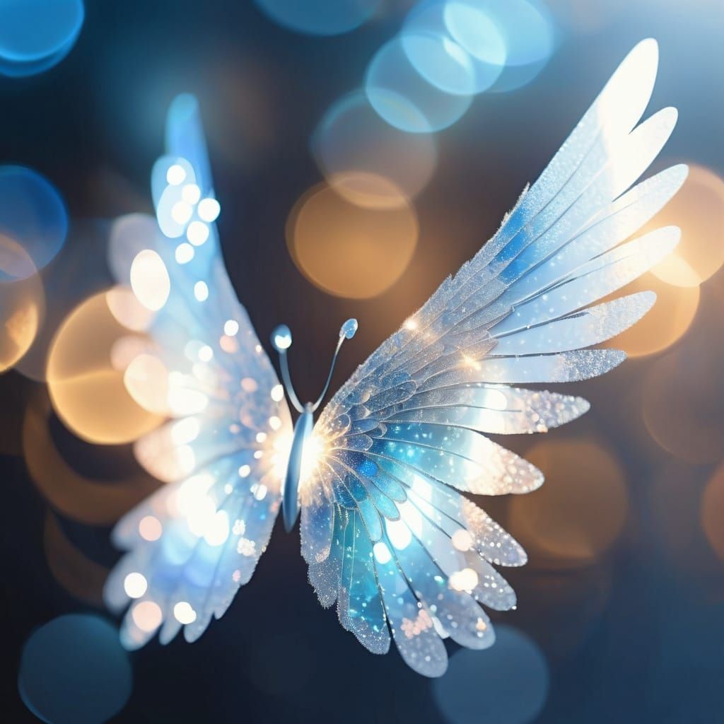 Opalescent Wings Shimmering in Bokeh Light