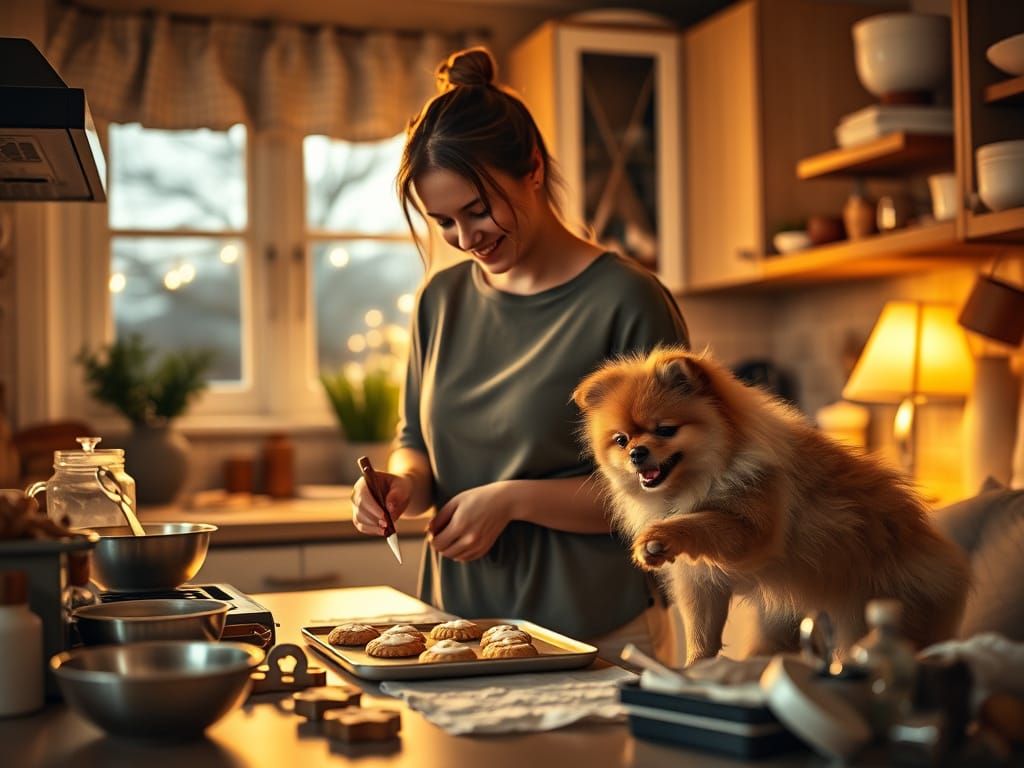Baking Cookies with a Pomeranian Sous-Chef