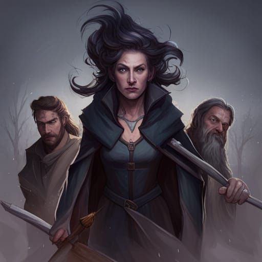 Witch's Execution: Stormy Justice in Hyperdetailed Art