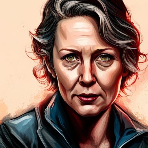 Hyperrealistic Carol from The Walking Dead Splash Art