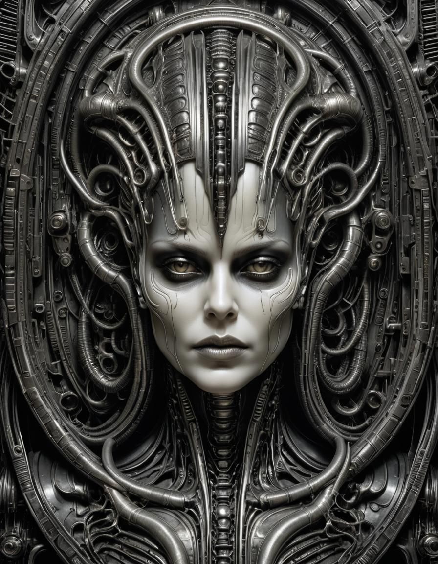 Surreal Gothic Portrait Inspired by Giger and Lovell