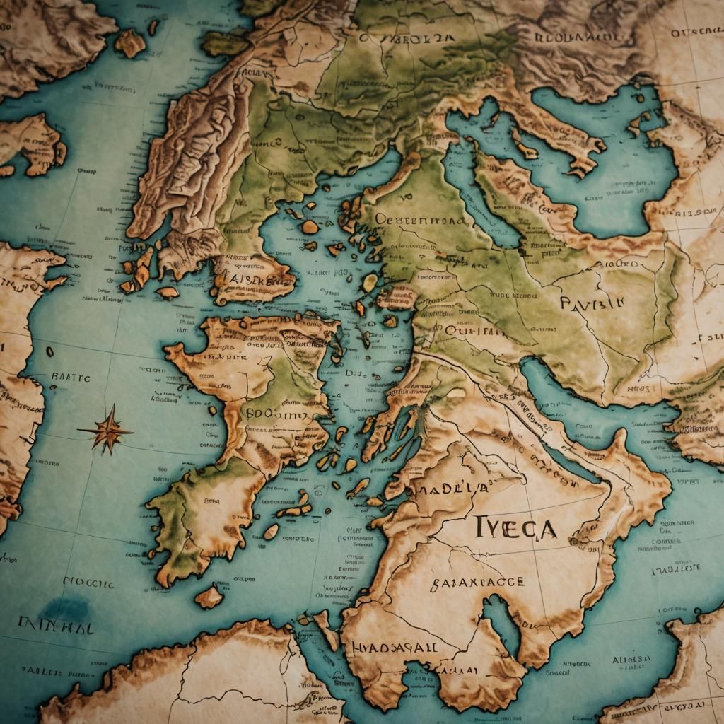Detailed Map of Ancient Greece: Photographic Style