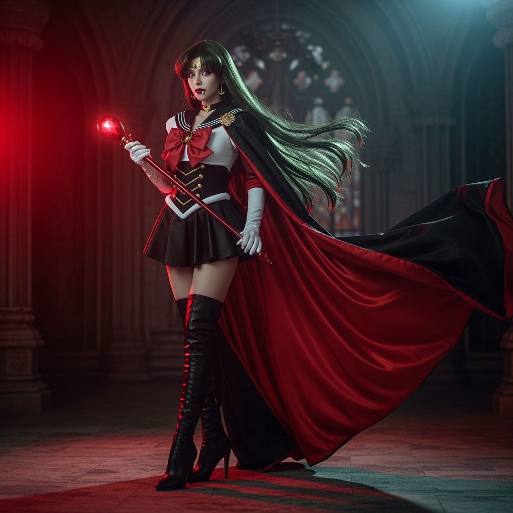 Vampire Sailor Pluto in Gothic Anime Style