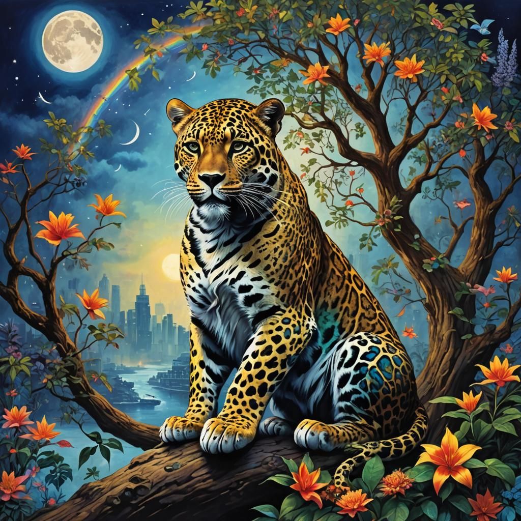 Blue Jaguar Shaman in Woken City of Fire