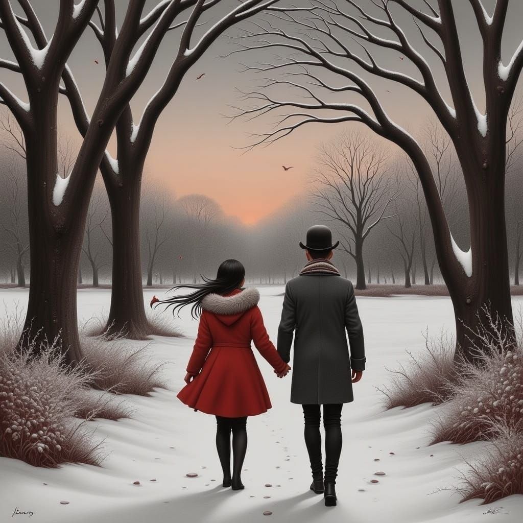 Winter Serenity in a Norman Rockwell-Inspired Scene