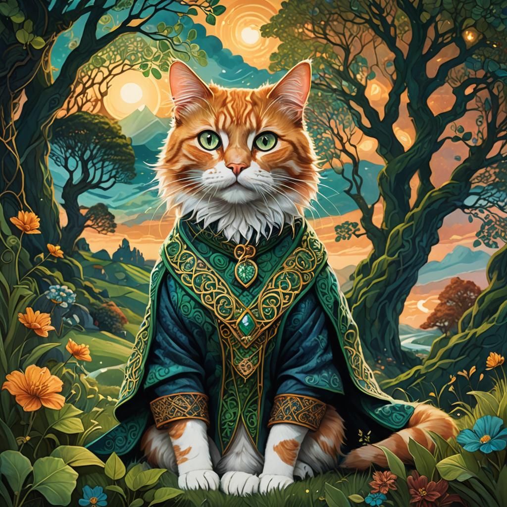 Cat in Irish Clothes: Fantasy Concept Art