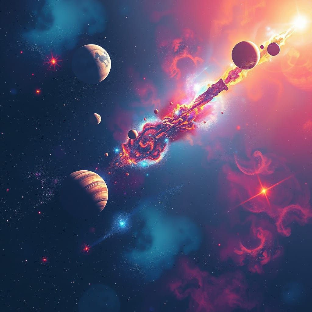 Ethereal Cosmic Vistas in Dreamy Digital Art