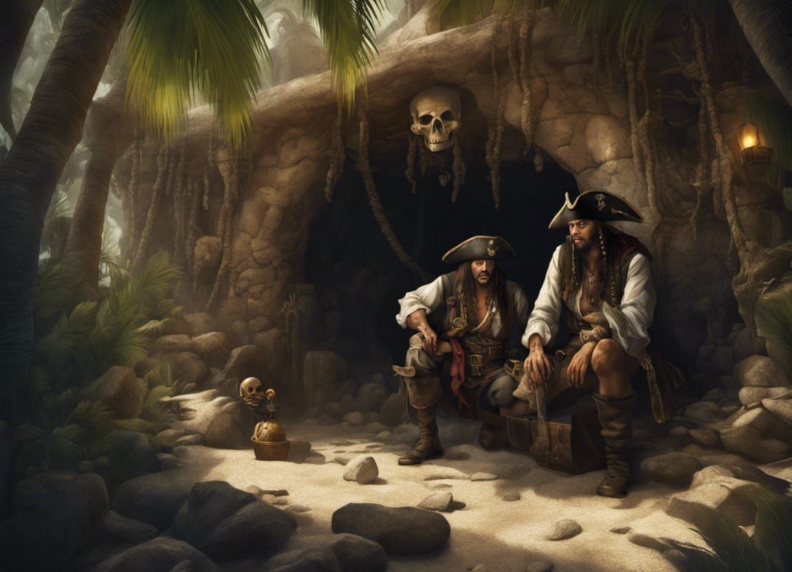 Pirates in a Secret Hideout