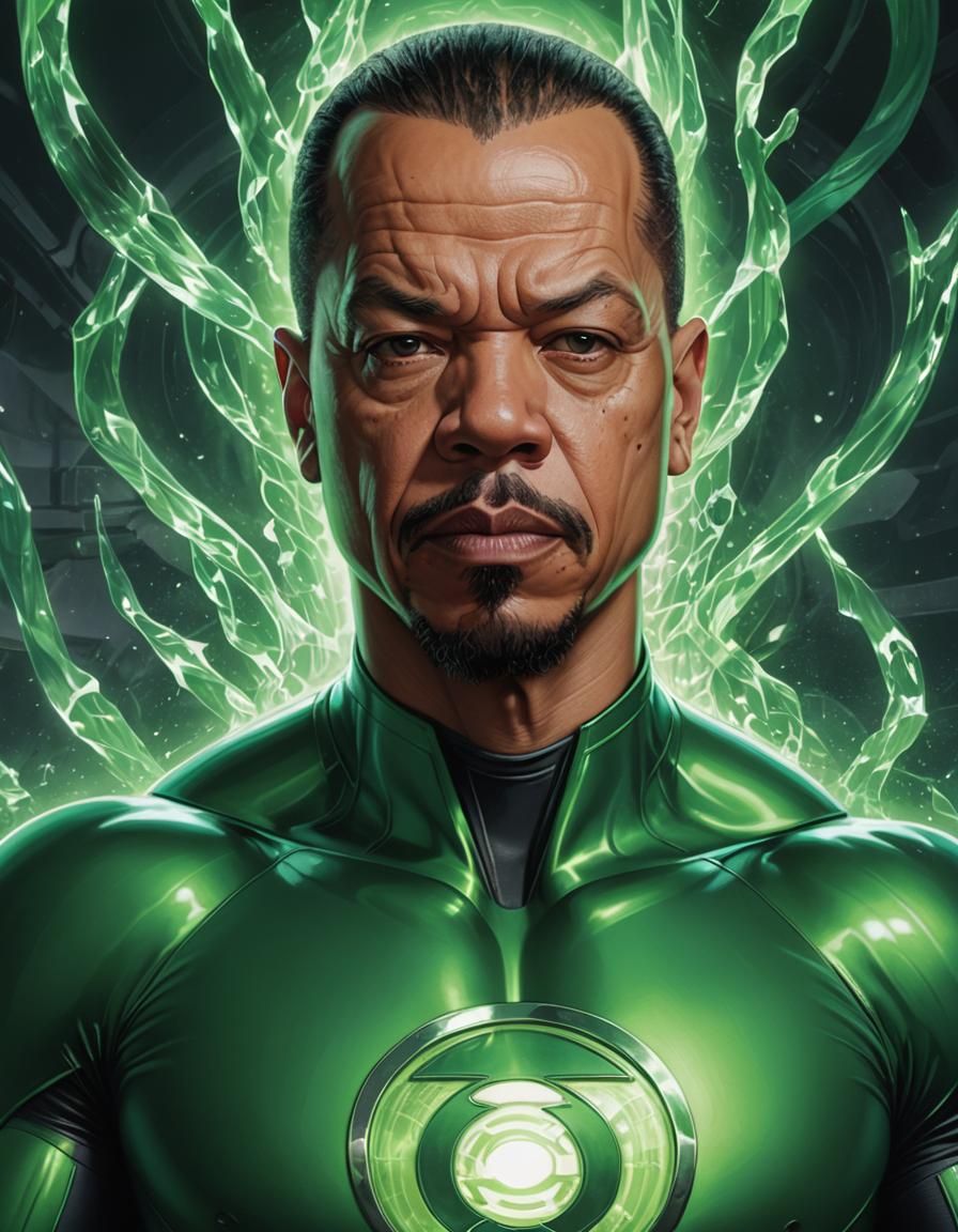 Green Lantern Portrait in Photorealistic Digital Painting