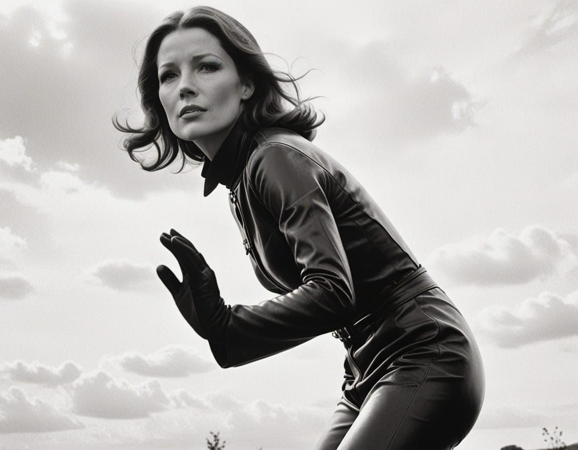 Diana Rigg as Emma Peel in Cinematic Black Leather