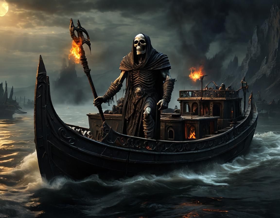 Charon Ferrying Souls on the River Styx