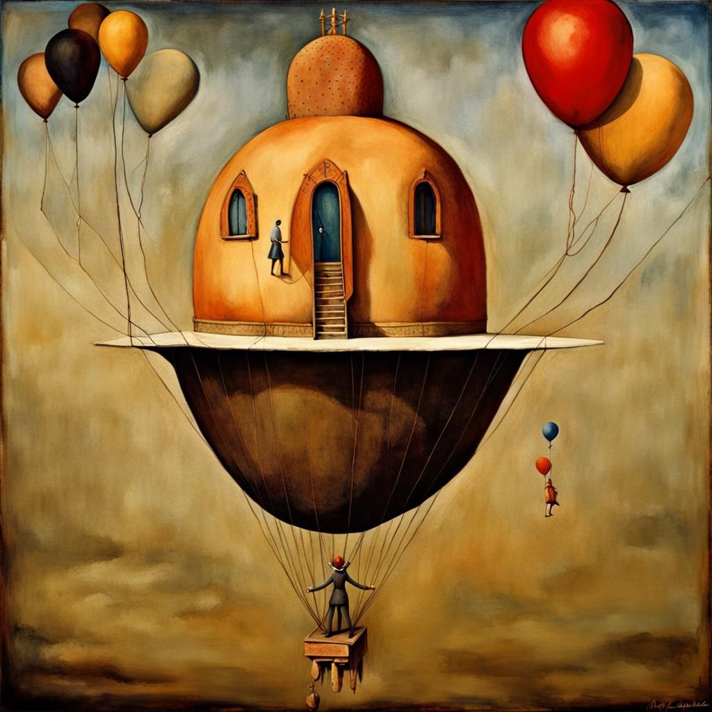 Surreal Dreamscape with African Mask in Dark Fantasy Style