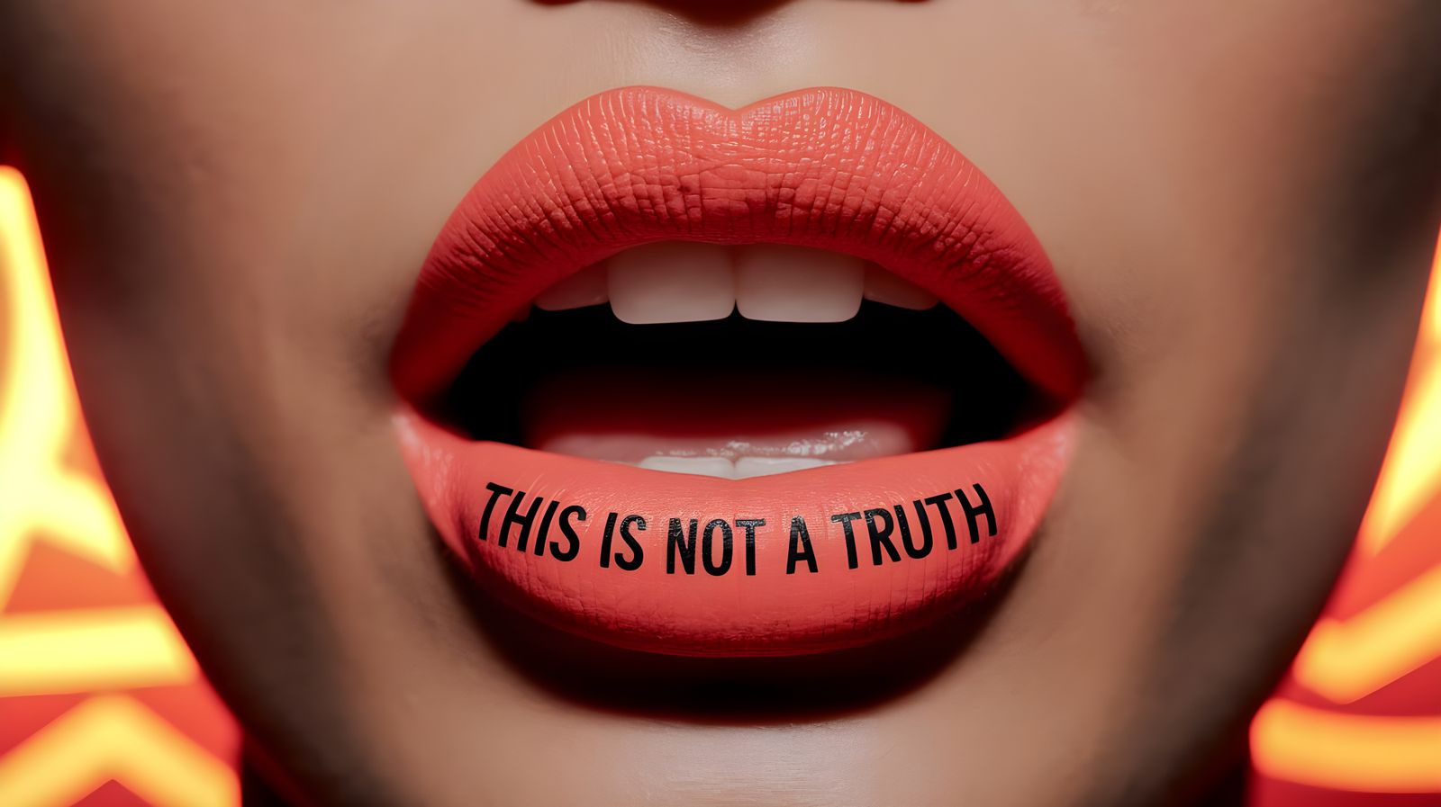 Pop Art Mouth with "This is not a truth" Message